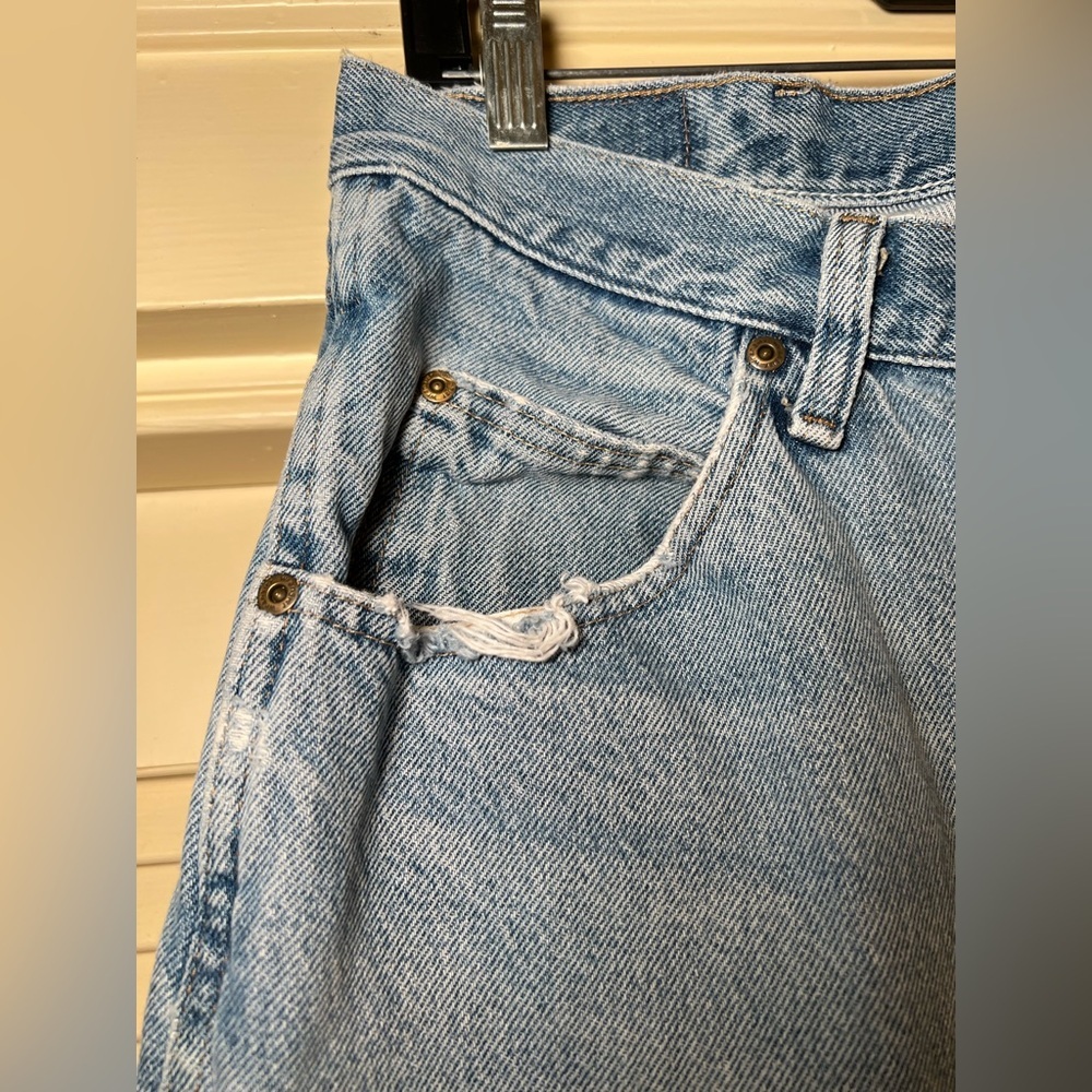 Vintage 90s Wrangler Regular Fit Straight Leg Distressed Jeans Denim size 12 - Picture 6 of 14